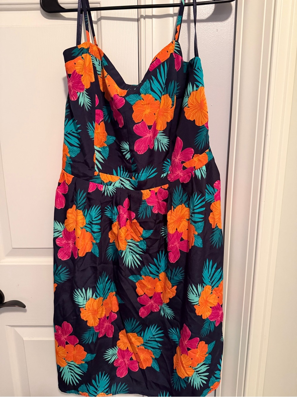 GAP Navy Mini Dress with Orange, Pink & Teal Floral Print